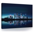Obraz miasto nocą obrazy na ścianę budynki 100x75