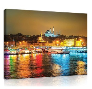 Obraz obrazy na ścianę miasto nocą budynki 100x75