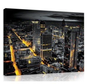 Obraz miasto nocą obrazy na ścianę budynki 100x75