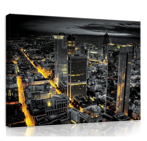 Obraz miasto nocą obrazy na ścianę budynki 100x75