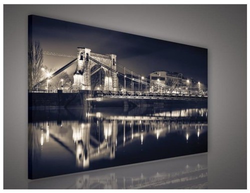 Obraz miasto nocą obrazy na ścianę budynki 100x75