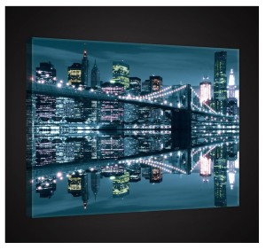 Obraz miasto nocą obrazy na ścianę budynki 100x75