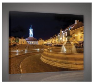 Obraz miasto nocą obrazy na ścianę budynki 100x75