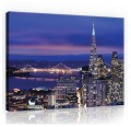 Obraz miasto nocą obrazy na ścianę budynki 100x75