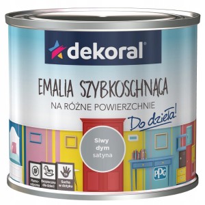 Farba akrylowa do drewna, do metalu Dekoral 0,5 l Akrylux Siwy Dym połysk