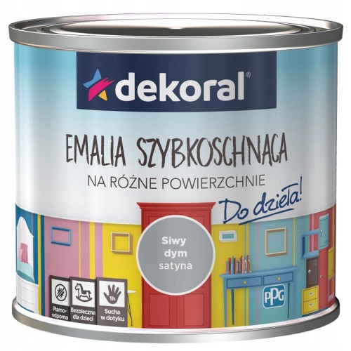 Farba akrylowa do drewna, do metalu Dekoral 0,5 l Akrylux Siwy Dym połysk