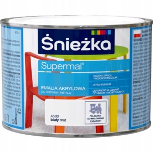 Farba Emalia akrylowa Śnieżka Supermal A500 biały mat 0,4 l