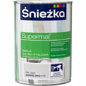 Farba olejno-ftalowa do drewna 0,8 l Popielaty Jasny MAT RAL7047 mat