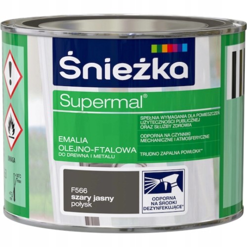 Farba olejno-ftalowa do drewna Śnieżka 0,4 l RAL7023 popielaty połysk