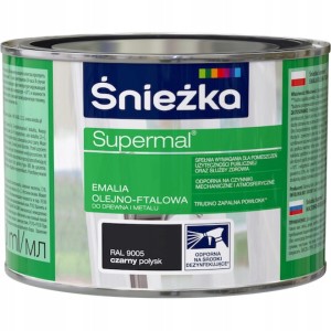 Farba olejno-ftalowa do drewna Śnieżka 0,4 l RAL9005 czarny połysk