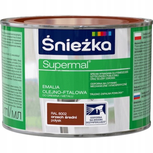 Farba olejno-ftalowa do drewna i metalu Śnieżka 0,4 l orzech średni