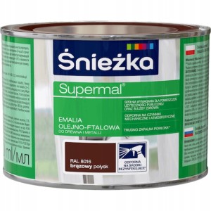Farba Supermal Emalia olejno-ftalowa 0,4L Brąz RAL 8016 połysk