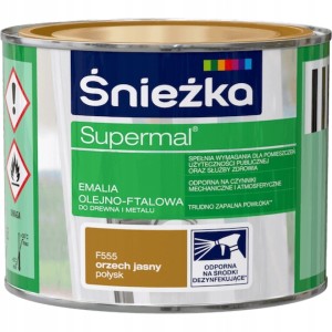 Farba Emalia olejno-ftalowa Śnieżka Supermal F555 orzech jasny połysk 0,2 l