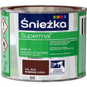 Farba Emalia olejno-ftalowa Śnieżka Supermal Brązowy 0,2 l