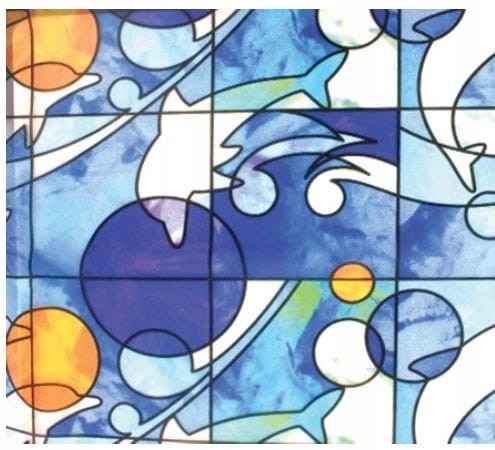 Folia statyczna na wodę DEKOBAN delfiny 150 x 45 cm