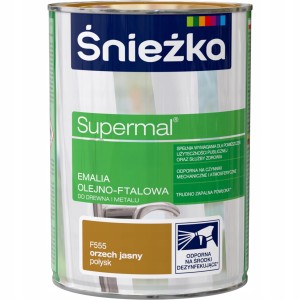 Farba Emalia olejno-ftalowa Śnieżka Supermal 0,8 l orzech jasny połysk