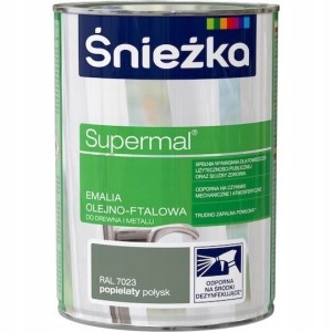 Farba Emalia olejno-ftalowa Śnieżka Supermal popielaty połysk 0,8 l