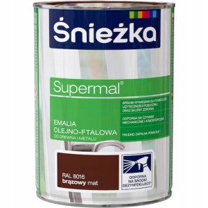 Farba emalia olejno-ftalowa Śnieżka Brązowy mat 0,8 l
