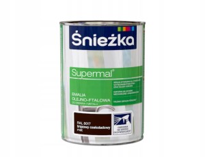 Farba Emalia olejno-ftalowa Śnieżka Supermal Brązowy Czekoladowy mat 0,8 l
