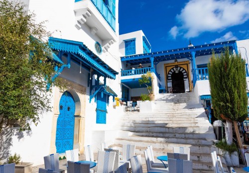 FOTOTAPETA na flizelinie Wyspa Santorini Grecja morze niebo + klej gratis
