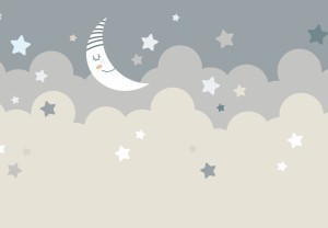 FOTOTAPETA na flizelinie DLA DZIECI góry gwiazdki księżyc + klej gratis