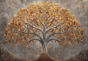 FOTOTAPETA na flizelinie drzewa liście abstrakcja + klej gratis