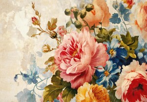 FOTOTAPETA na flizelinie PIĘKNE KWIATY liście listki + klej gratis