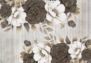 FOTOTAPETA na flizelinie PIĘKNE KWIATY liście listki + klej gratis