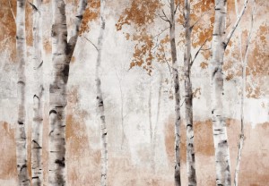 FOTOTAPETA na flizelinie LAS malowny obraz BRZOZY +klej gratis