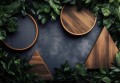FOTOTAPETA 3D EFEKT zielone liście listki duże DREWNIANE ozdoby+klej GRATIS