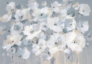 Fototapeta liście flizelina PIĘKNE kwiaty jak malowany obraz żywe kolory