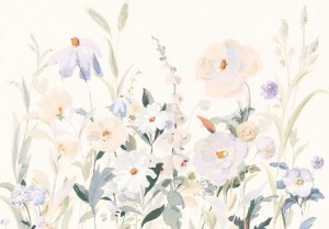 Fototapeta liście flizelina PIĘKNE kwiaty jak malowany obraz żywe kolory