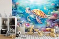Fototapeta dla dzieci OCEAN rafa koralowa ŻÓŁW jak malowany + klej gratis