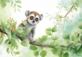 Fototapeta dla dzieci jak malowany obraz żywe kolory LEMUR + klej gratis