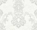 Tapeta na ścianę glamour wzór ornament kwiatowy z brokatem flizelina