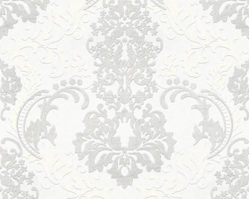 Tapeta na ścianę glamour wzór ornament kwiatowy z brokatem flizelina