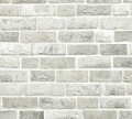 Tapeta na ścianę zmywalna mur biało szara cegła winylowa na flizelinie