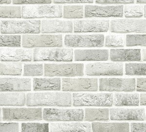 Tapeta na ścianę zmywalna mur biało szara cegła winylowa na flizelinie