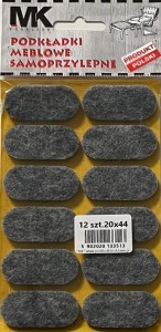 Podkładki filcowe samoprzylepne pod meble MK 20x44 mm 12 szt.