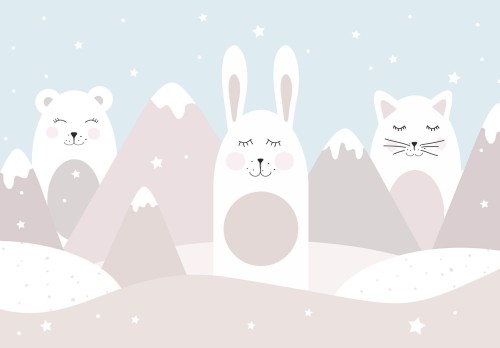 Fototapeta dla DZIECI zwierzęta jak malowany obraz króliczek + klej gratis