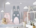 Fototapeta dla DZIECI zwierzęta jak malowany obraz króliczek + klej gratis