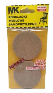Podkładki filcowe samoprzylepne twarde 70mm brąz 2szt