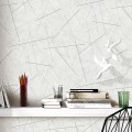 Tapeta na ścianę dekoracyjna tapeta beton mur z geometrią linie flizelina