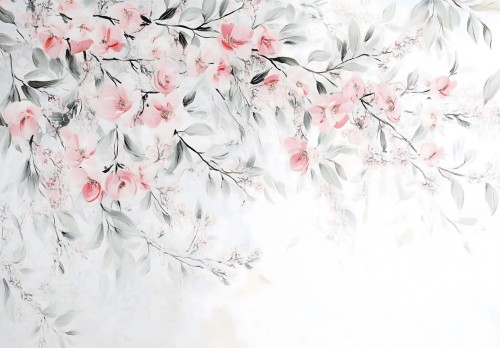 FOTOTAPETA LIŚCIE na flizelinie kwiat KWIATY fototapety na ścianę + KLEJ