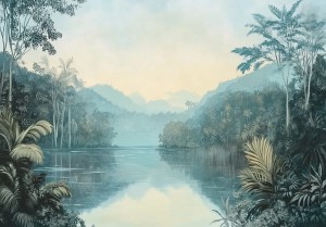 FOTOTAPETA LAS jezioro na flizelinie DO SALONU SYPIALNI fototapety + klej