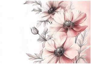 FOTOTAPETA LIŚCIE na flizelinie KWIAT łączka kwiaty fototapety + klej