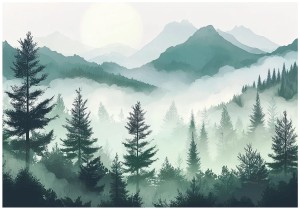 FOTOTAPETA LAS góry na flizelinie PIĘKNY WIDOK fototapety na ścianę + klej