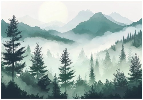 FOTOTAPETA LAS góry na flizelinie PIĘKNY WIDOK fototapety na ścianę + klej