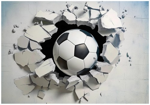 FOTOTAPETA 3D EFEKT na flizelinie PIŁKA NOŻNA młodzieżowa SUPER EFEKT HD