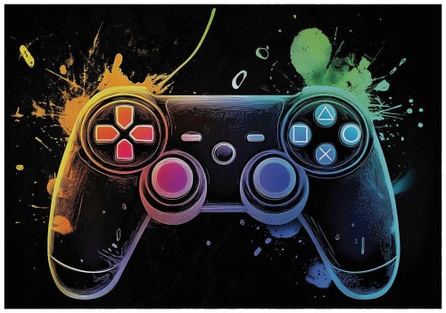 FOTOTAPETA młodzieżowa na flizelinie PAD KONSOLA gaming SUPER EFEKT + KLEJ